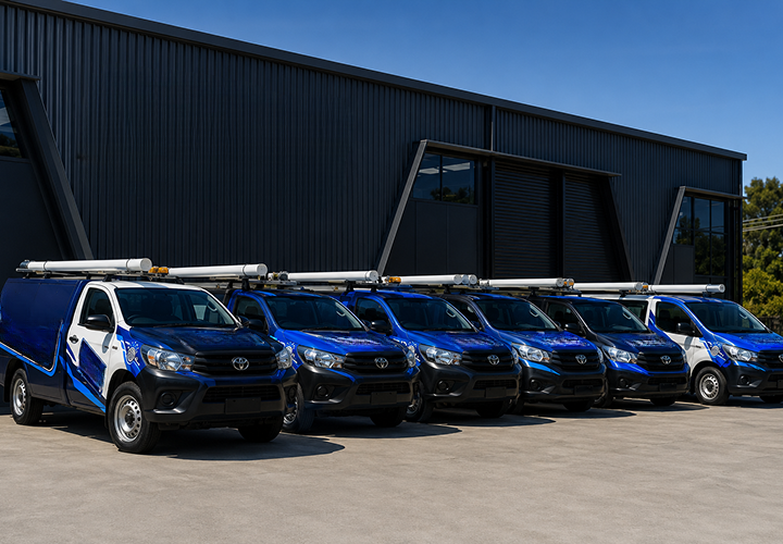 Fleet of Clyde Blocked Drains plumbing vans