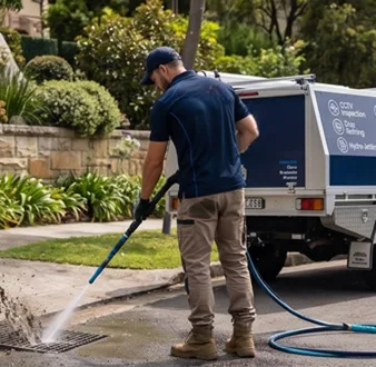 Plumber tracing a drain smell in Clyde
